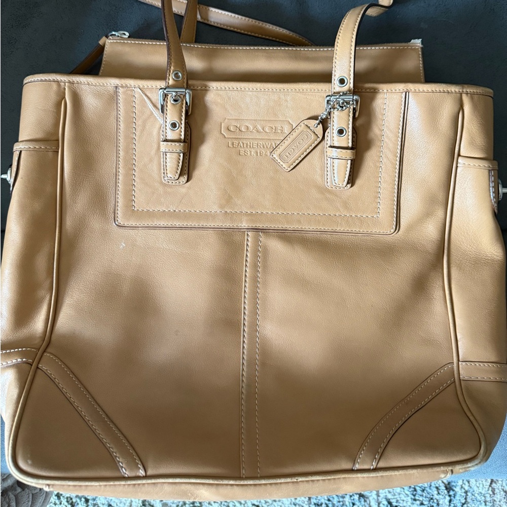 Coach Light Brown Leather Tote